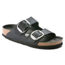 birkenstock arizona big buckle black leather silver buckle