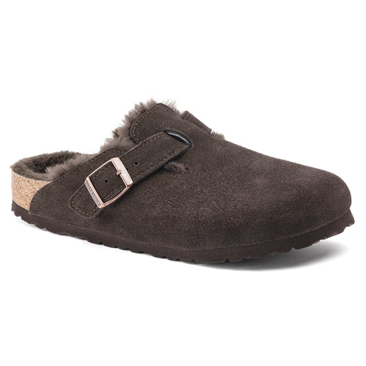 BIRKENSTOCK BOSTON SHEARLING SUEDE LEATHER | MOCHA