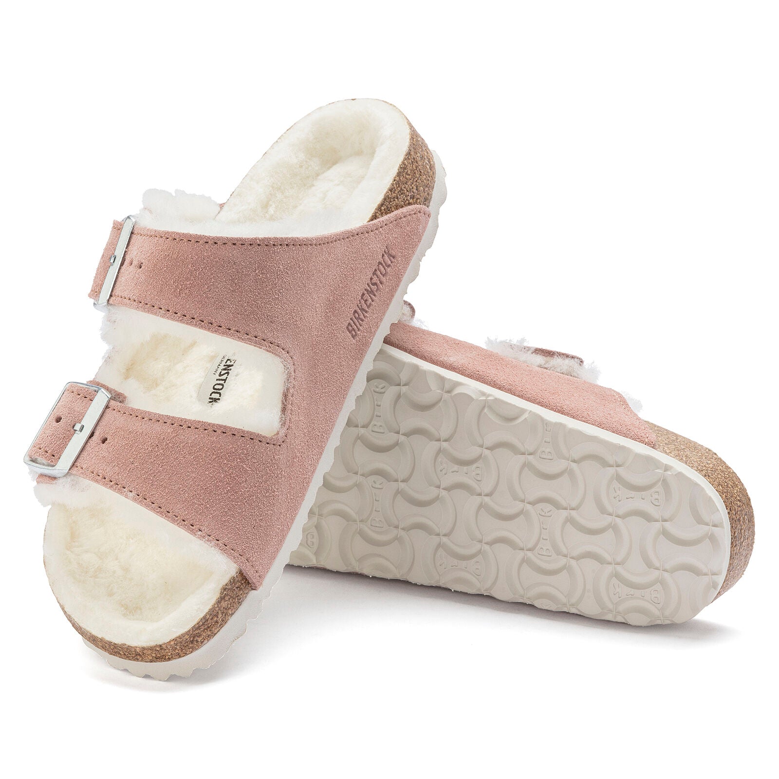 BIRKENSTOCK ARIZONA SHEARLING SUEDE LEATHER | PINK CLAY – THE HEN