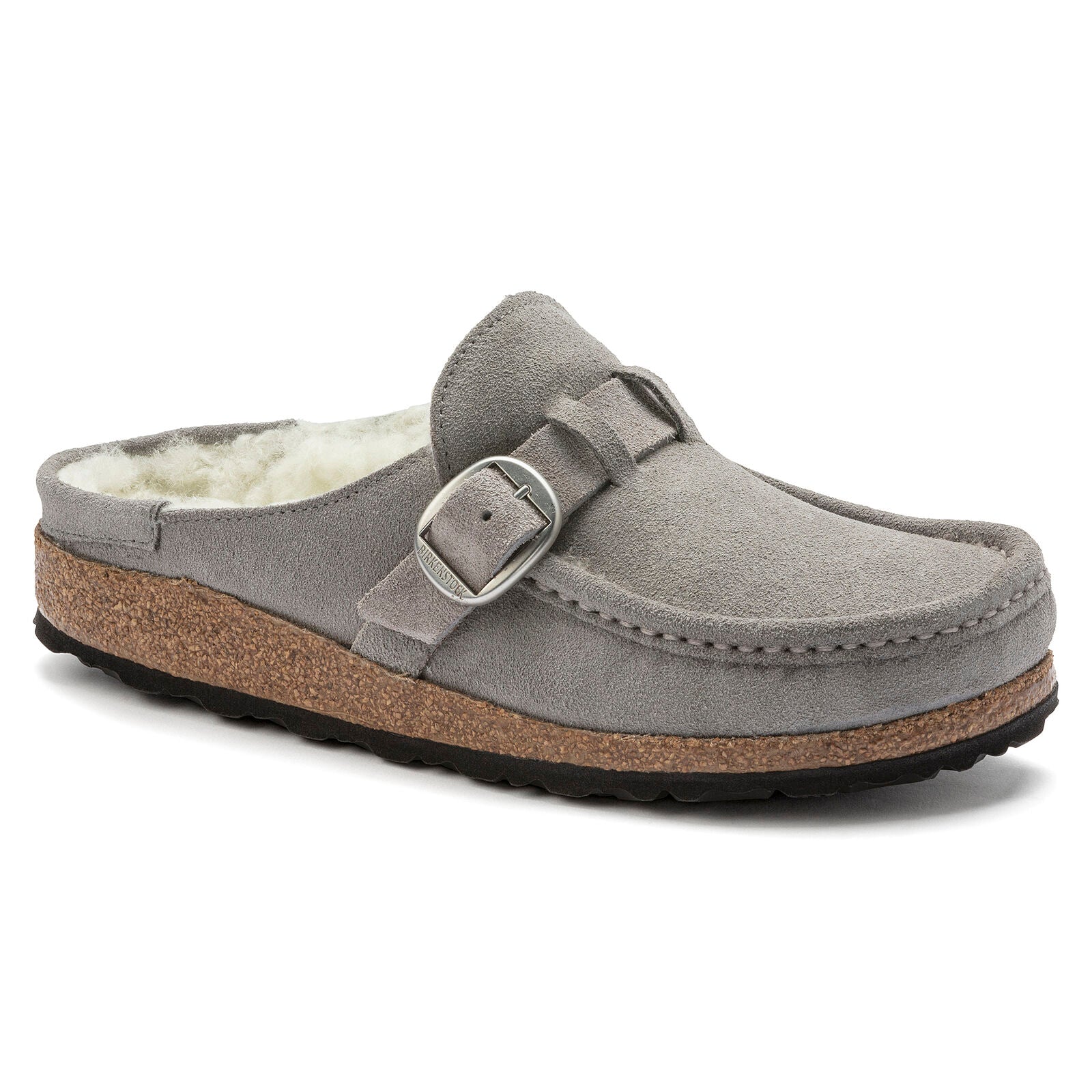 BIRKENSTOCK BUCKLEY SHEARLING SUEDE LEATHER | STONE COIN