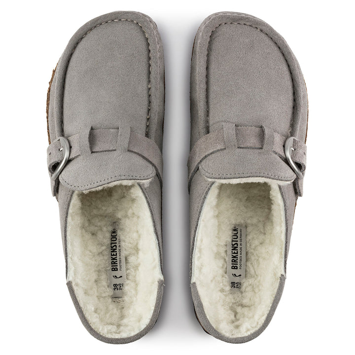 BIRKENSTOCK BUCKLEY SHEARLING SUEDE LEATHER | STONE COIN