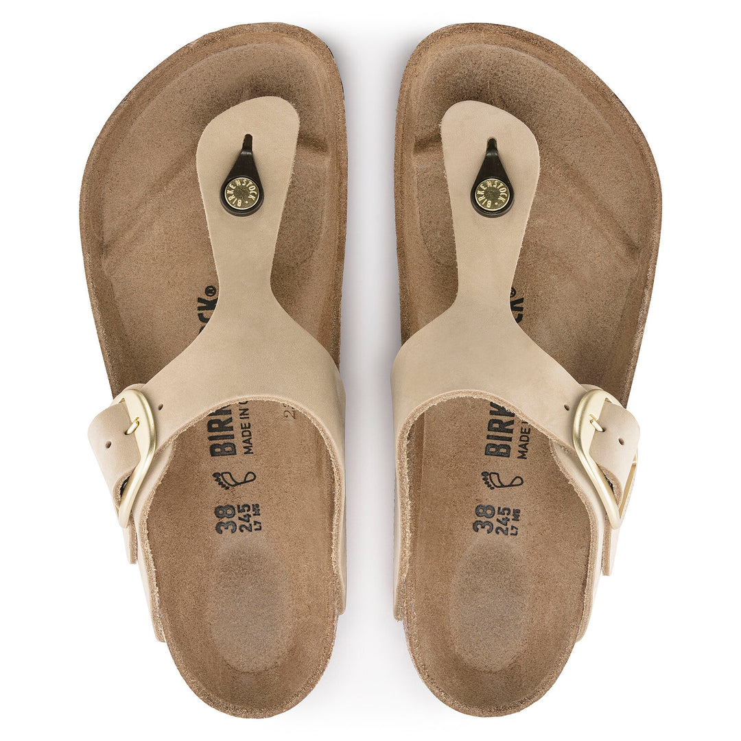 BIRKENSTOCK GIZEH BIG BUCKLE NUBUCK | SANDCASTLE