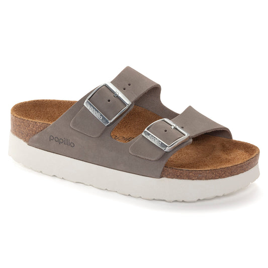 BIRKENSTOCK ARIZONA PLATFORM NUBUCK | DOVE GRAY