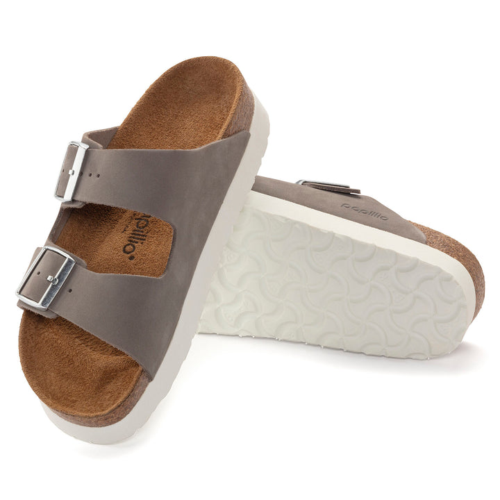 BIRKENSTOCK ARIZONA PLATFORM NUBUCK | DOVE GRAY