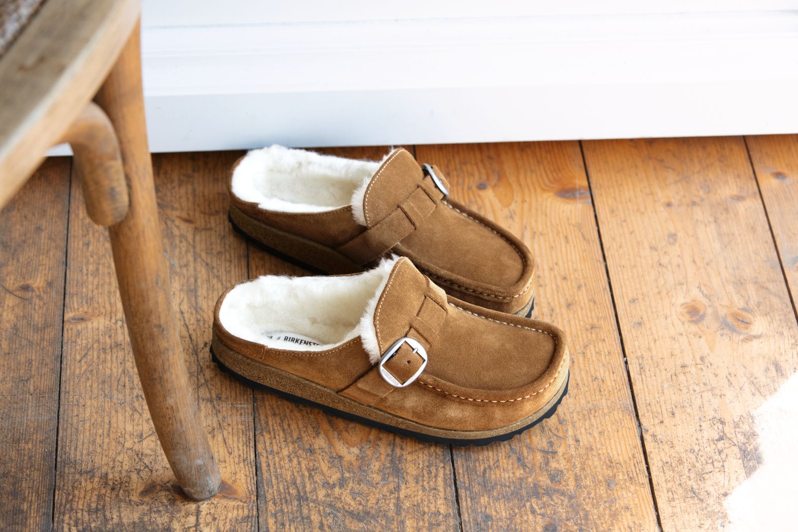 BIRKENSTOCK BUCKLEY SHEARLING SUEDE LEATHER | TEA