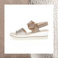 Load image into Gallery viewer, GABOR BUCKLE WEDGE SANDAL | PEWTER
