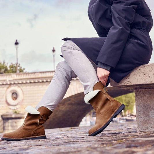 BIRKENSTOCK UPPSALA SHEARLING SUEDE LEATHER | ESPRESSO