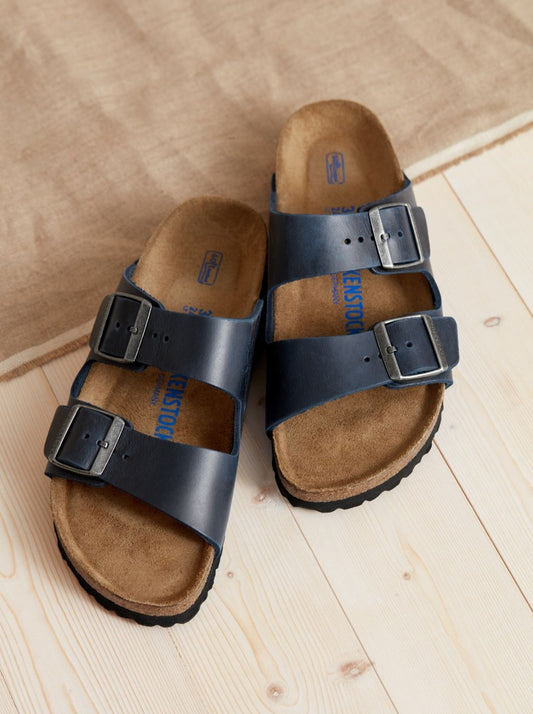 BIRKENSTOCK ARIZONA SOFT FOOTBED LEATHER | BLUE