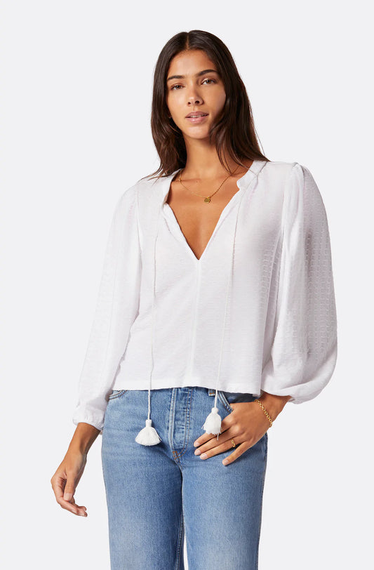 JOIE COLLET LONG SLEEVE TOP | WHITE