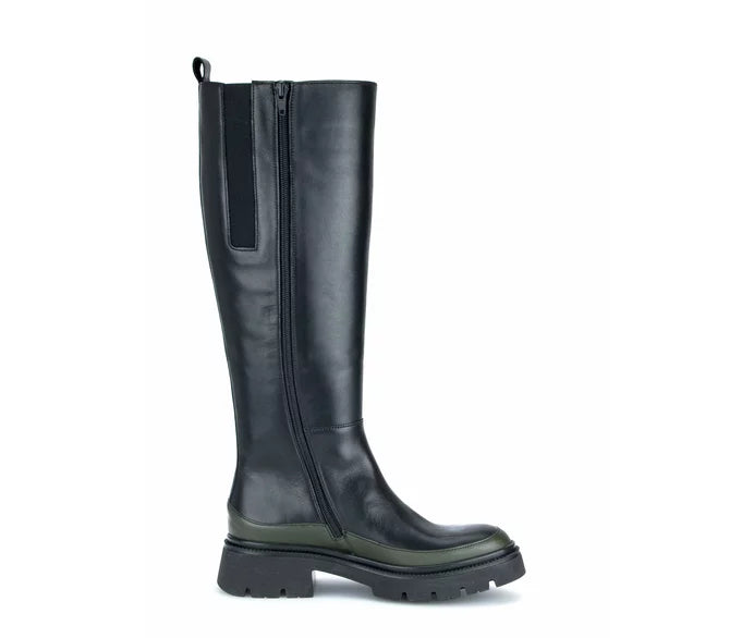 GABOR TALL LEATHER BOOT | BLACK