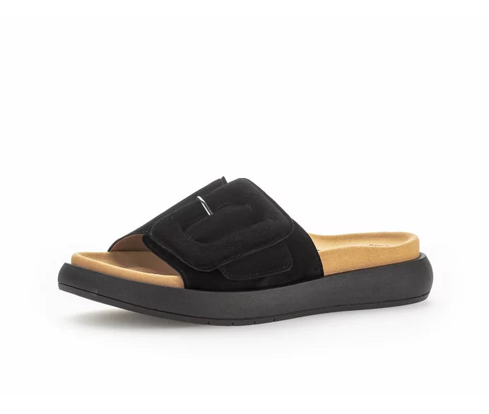 GABOR BUCKLE MULE | BLACK