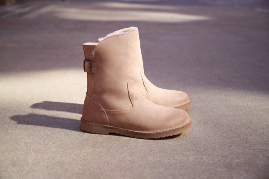 BIRKENSTOCK UPPSALA SHEARLING SUEDE LEATHER | GRAY TAUPE