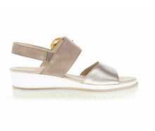 GABOR BUCKLE WEDGE SANDAL | PEWTER