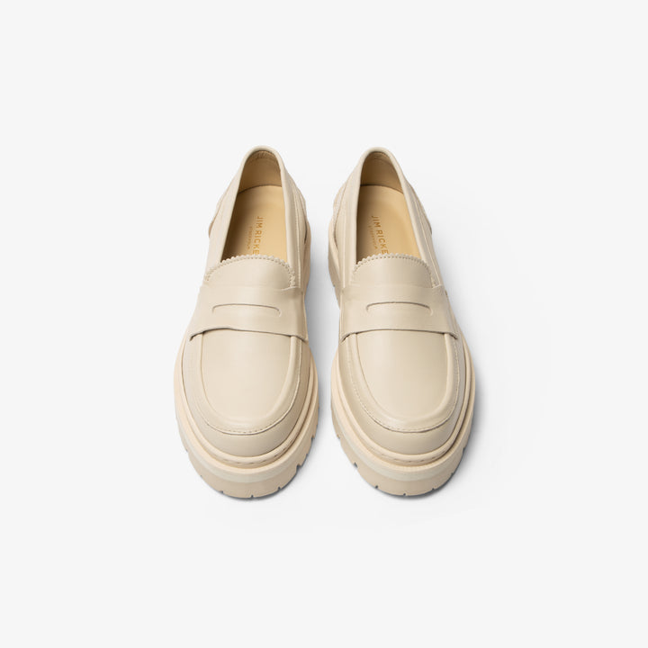 JIM RICKEY PENNY LOAFER POLIDO LEATHER | CREAM
