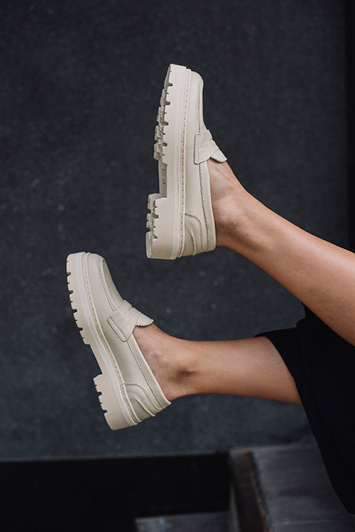 JIM RICKEY PENNY LOAFER POLIDO LEATHER | CREAM