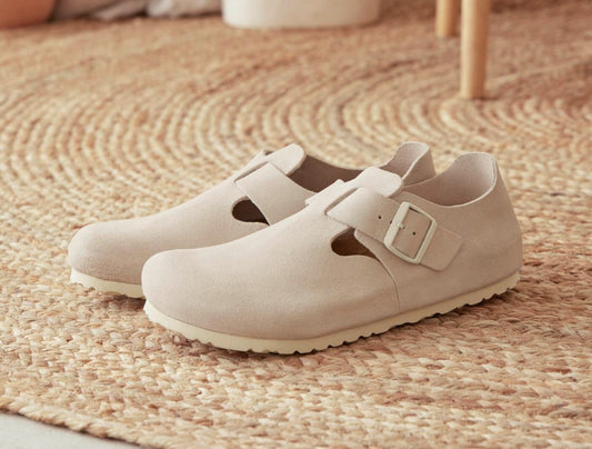 BIRKENSTOCK LONDON SUEDE | ANTIQUE WHITE