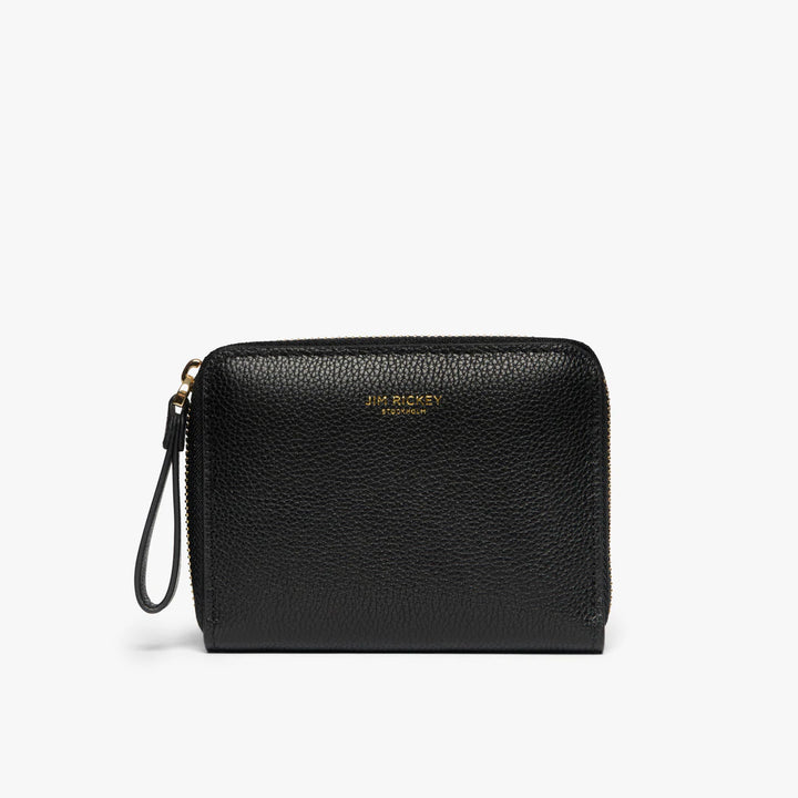 JIM RICKEY SMALL ZIP WALLET GRAINED LEATHER | BLACK