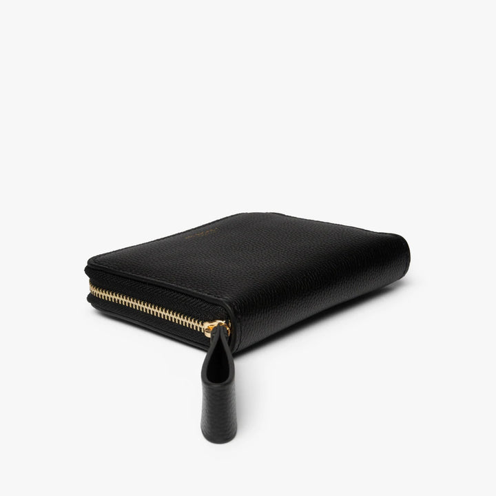 JIM RICKEY SMALL ZIP WALLET GRAINED LEATHER | BLACK