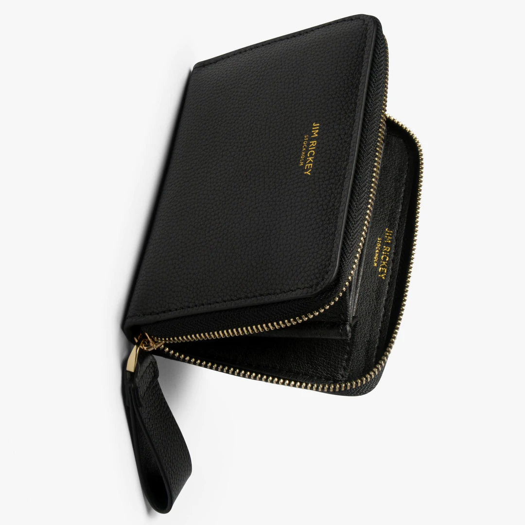 JIM RICKEY SMALL ZIP WALLET GRAINED LEATHER | BLACK