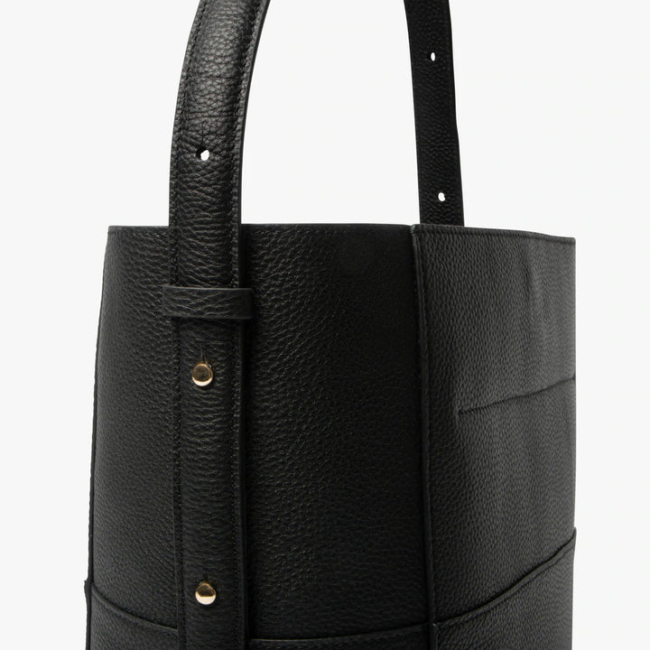 JIM RICKEY ZOE LEATHER TOTE | BLACK
