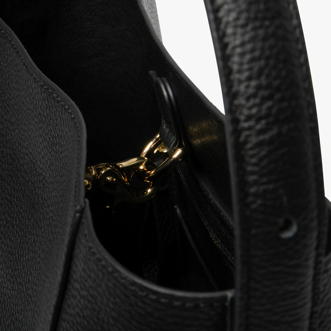 JIM RICKEY ZOE LEATHER TOTE | BLACK