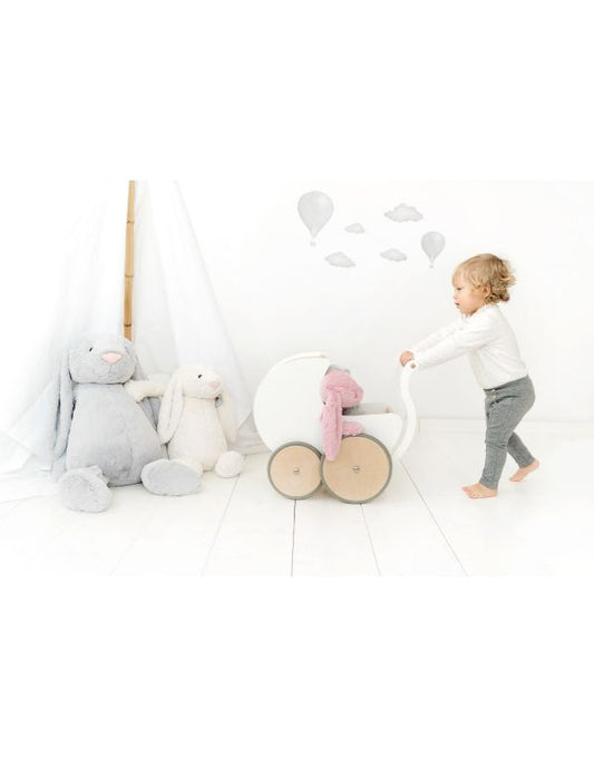 KINDERFEETS PRAM 2 IN 1 WALKER | WHITE